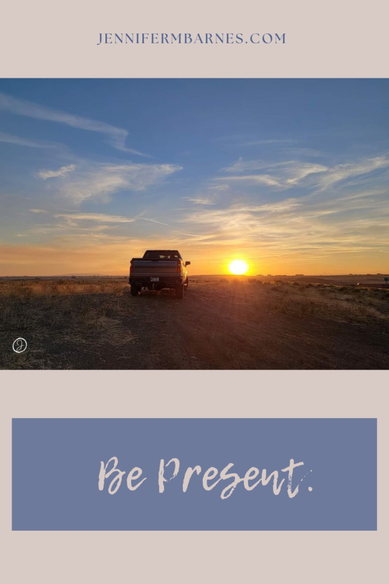 Image of the truck at sunset with the caption, "Be there."