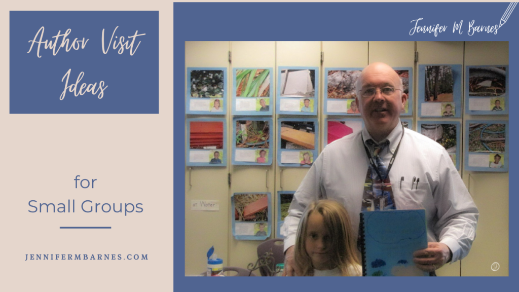 Featured image for introduction of blog post, "Author Visit Ideas for Small Groups" Picture shows Jerry Pallotta, author, with a student.