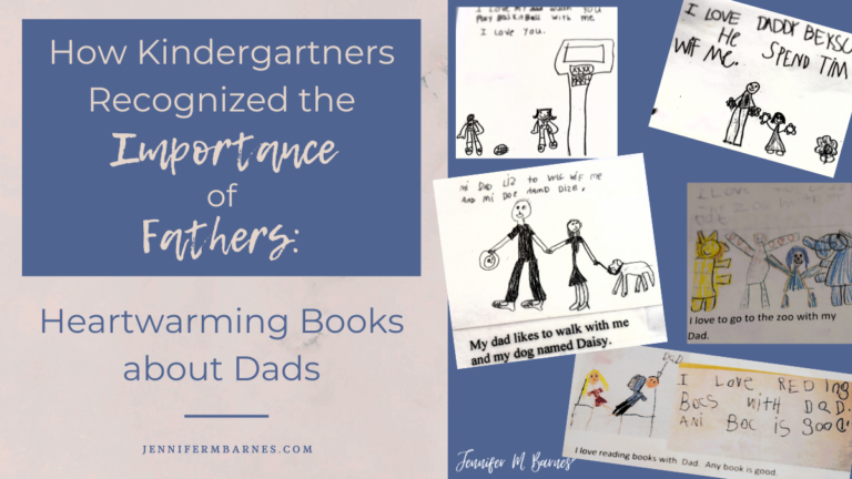 Featured image showing the title of this blog post and assorted children's drawings and writings about their fathers.