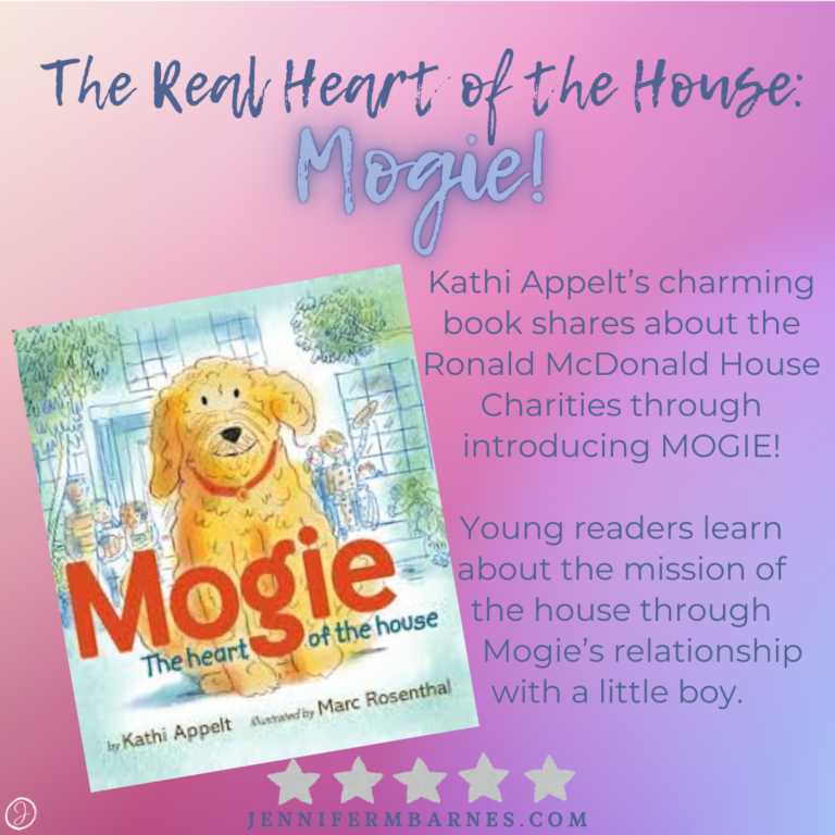 Image of the picture book cover, "Mogie: The Heart of the Home" with a brief summary about the book