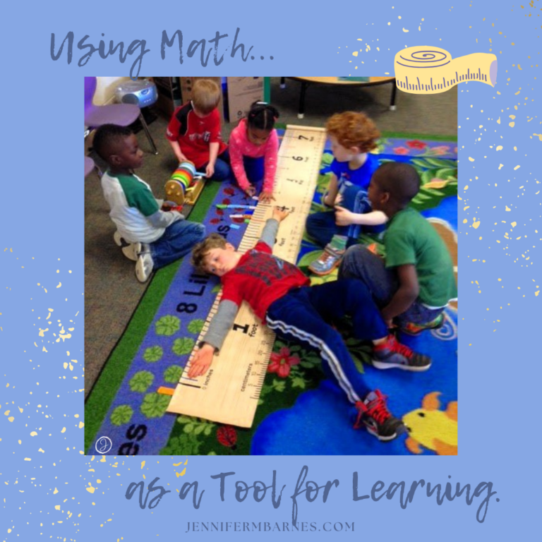 A child lays across a super-sized tape measure with his arms extended so his friends can calculate his "wing span"