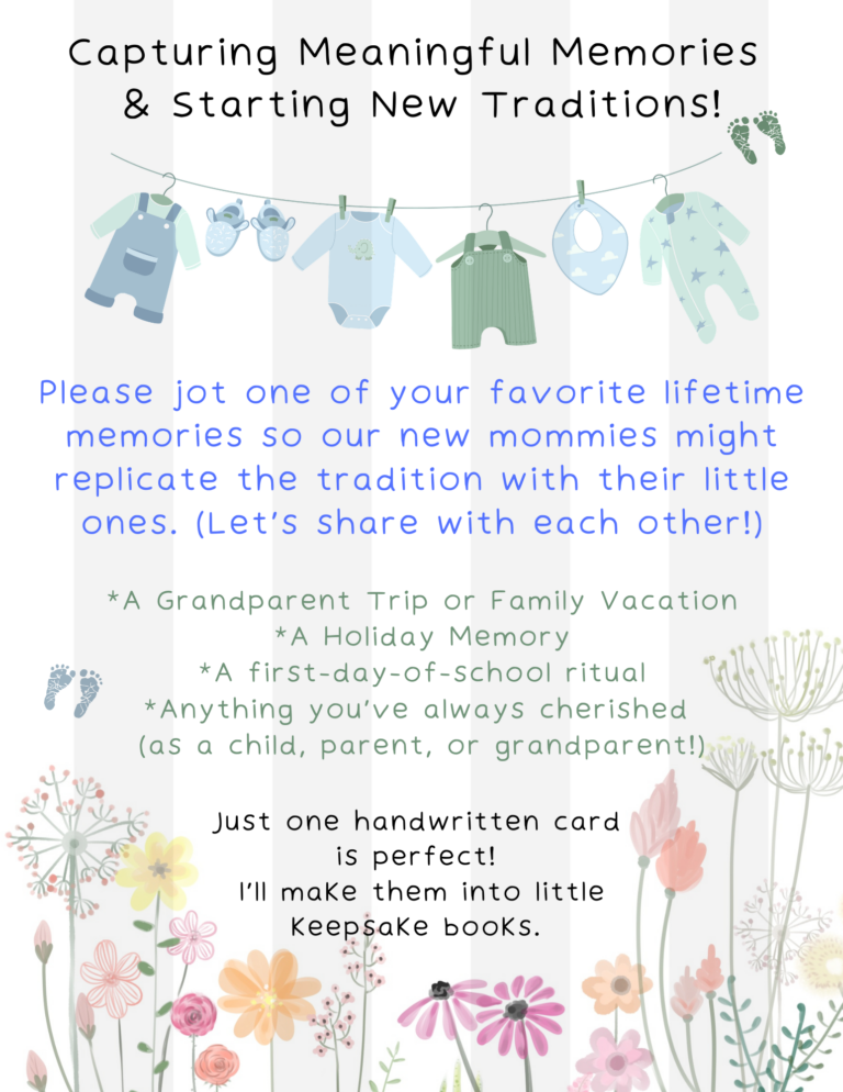 Striped print sharing Directions for Meaningful Shower Guests on Leaving a Sweet Family Memories for the New Families